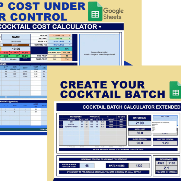 Bundle - Cocktail Batch Calculator + Cocktail Batch Calculator – Extended