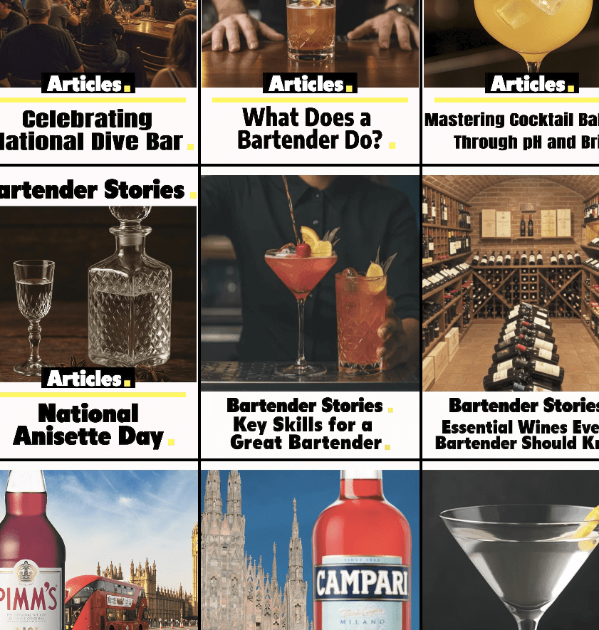 Social Media Content Creation bartender stories